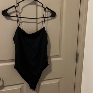 black bodysuit strappy sleeves